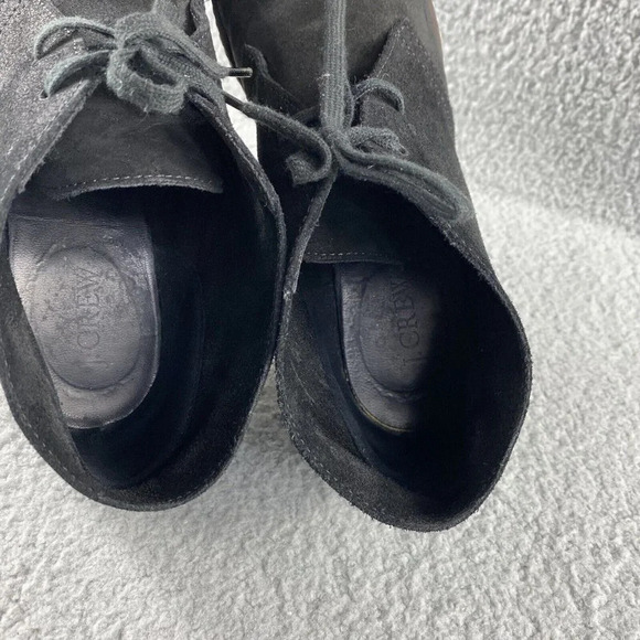 J Crew‎ McAlister Bootie Womens 8 Wedge Ankle Black Suede Boots Lace Up Italy - Picture 15 of 16